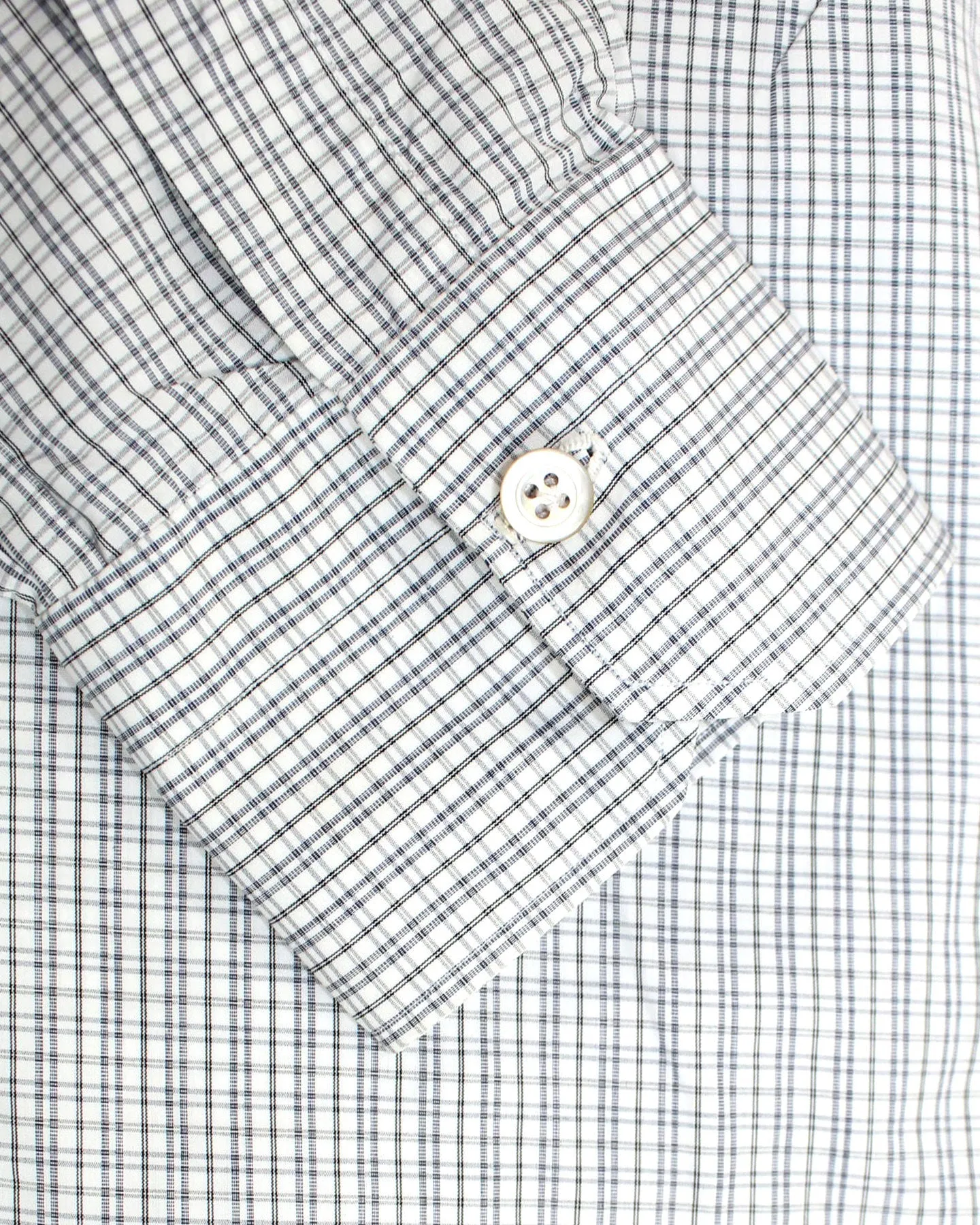 Kiton Dress Shirt White Navy Black Check 40 - 15 3/4 SALE