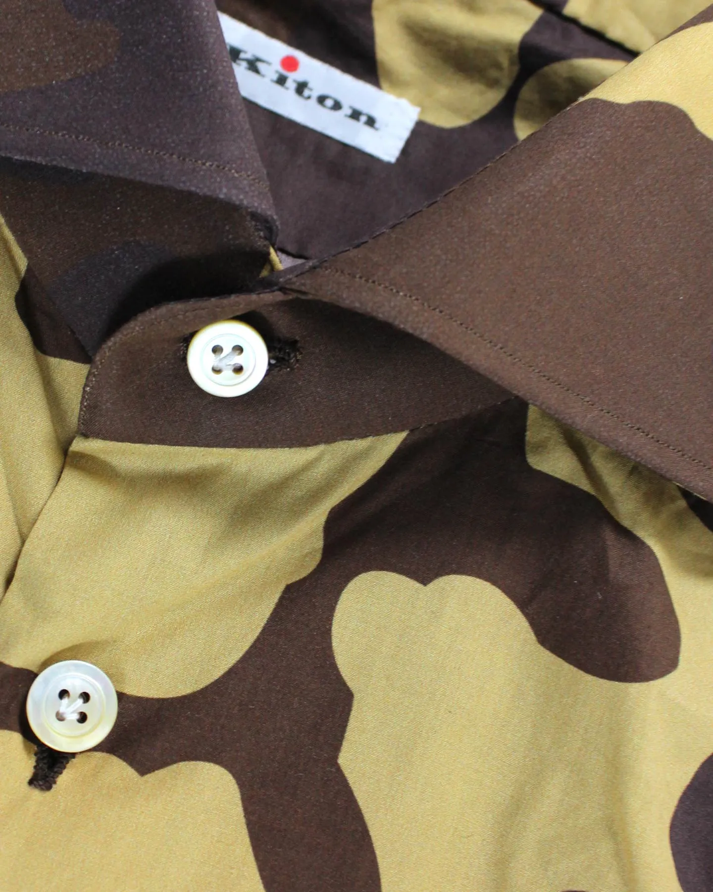 Kiton Sport Shirt Brown Camo 41 - 16 SALE