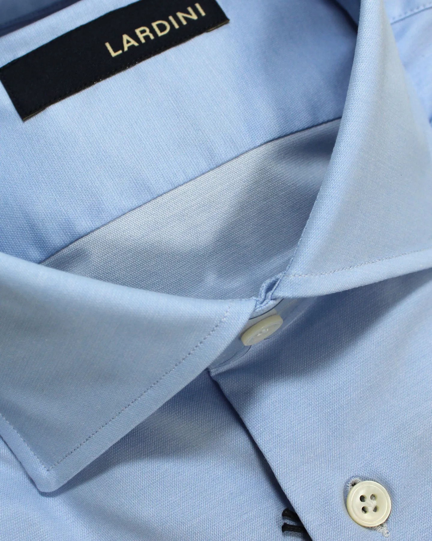 Lardini Dress Shirt Solid Blue - Spread Collar 41 - 16