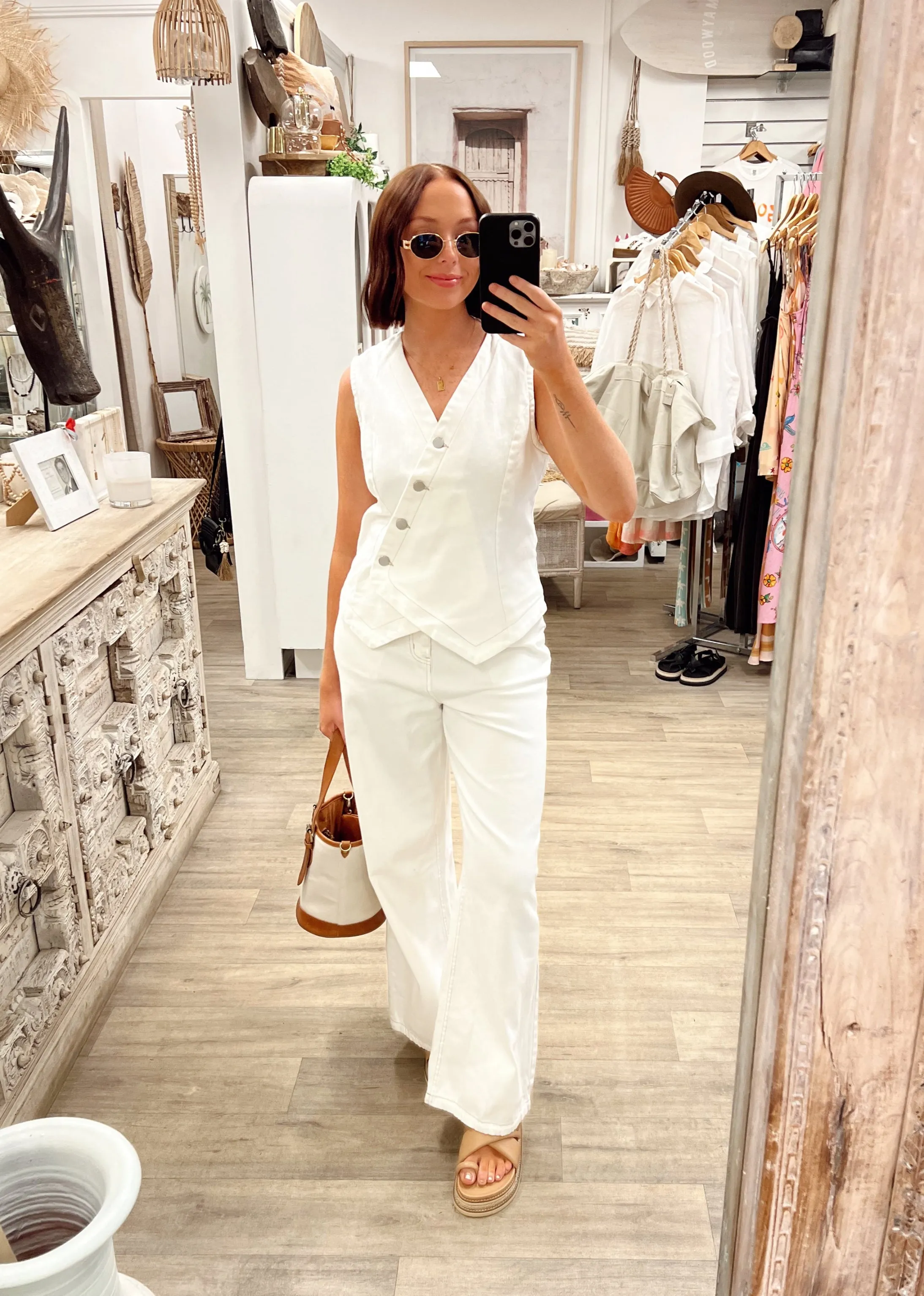 Marza Vest - Bone White