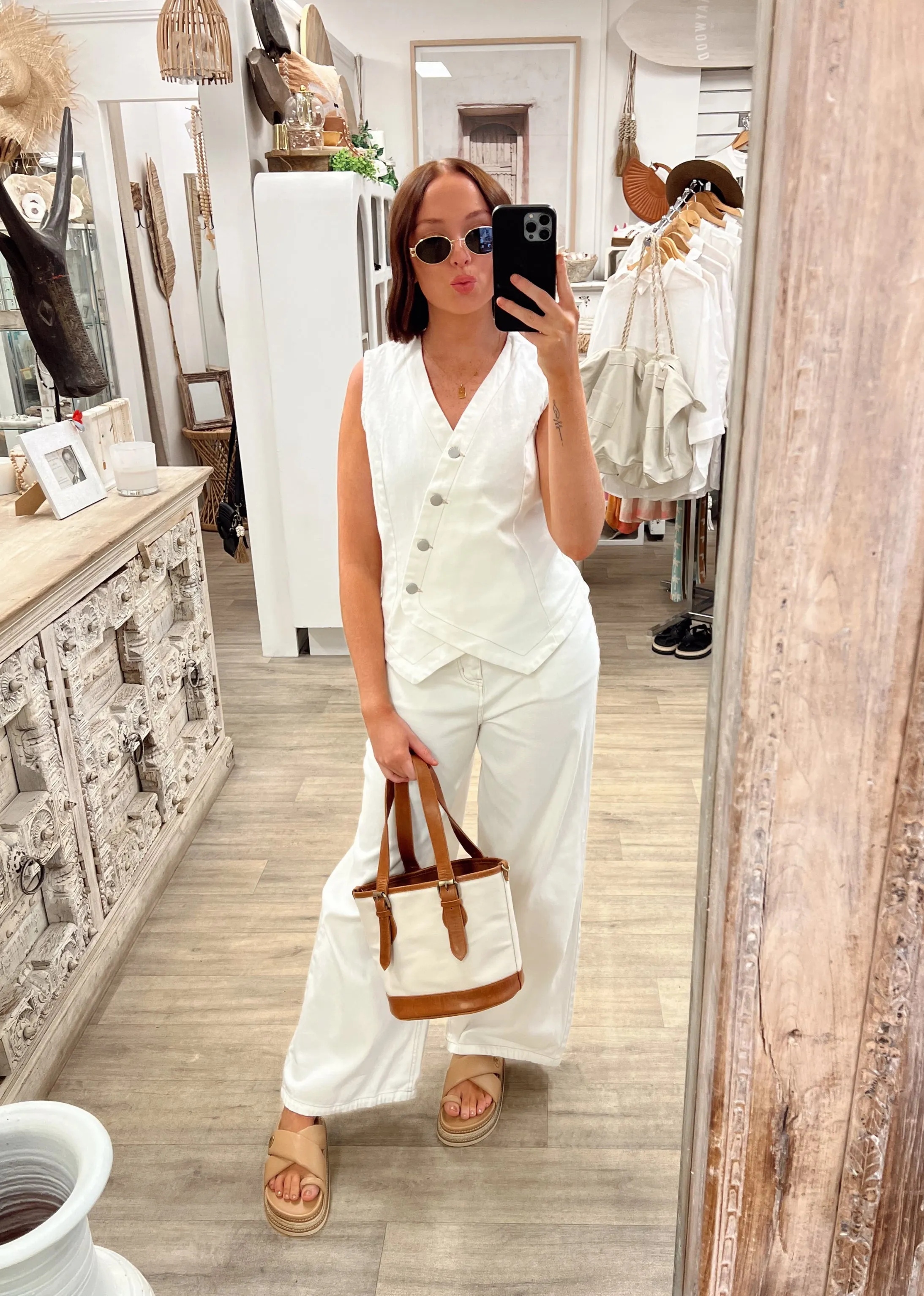 Marza Vest - Bone White