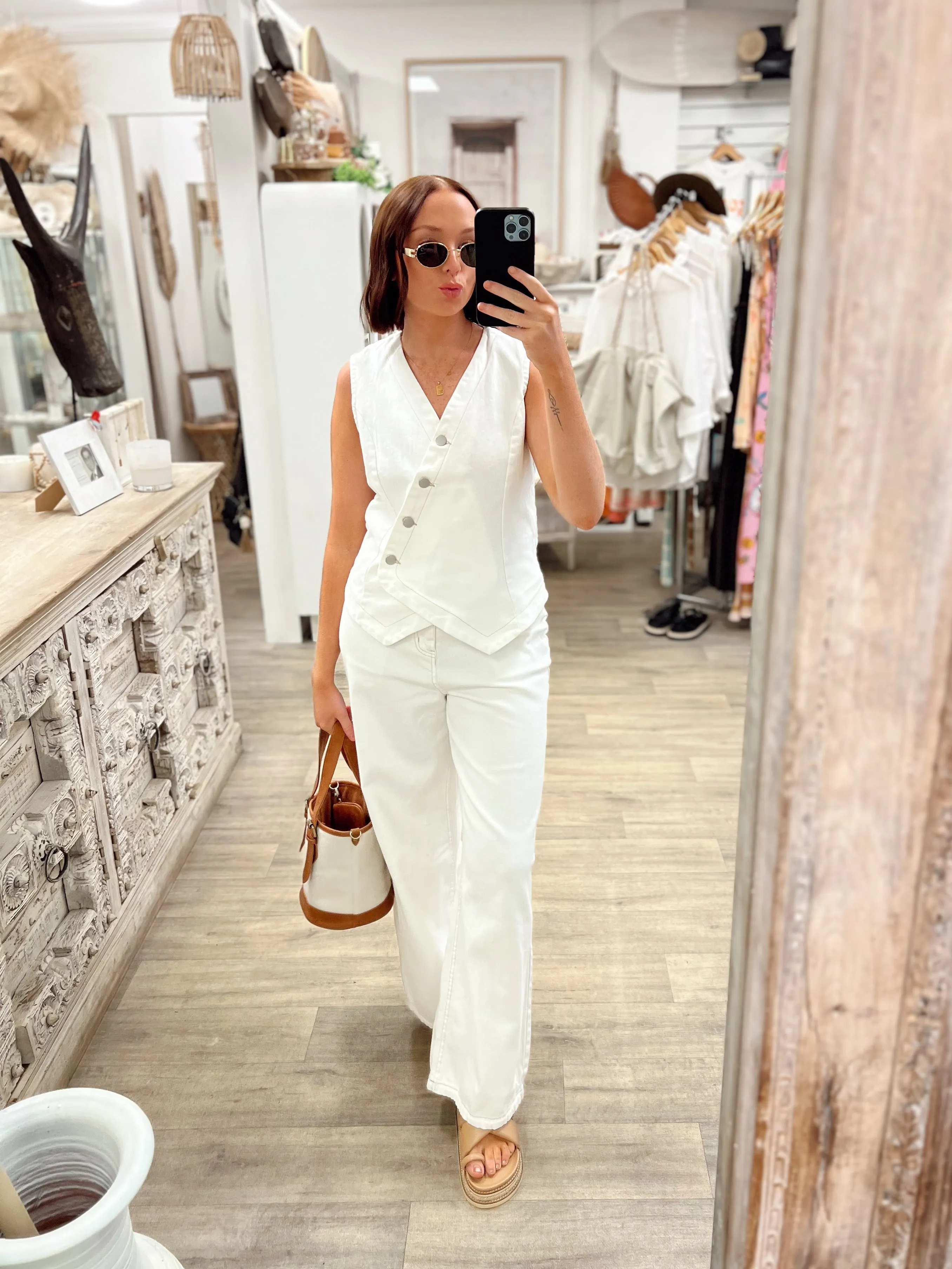 Marza Vest - Bone White