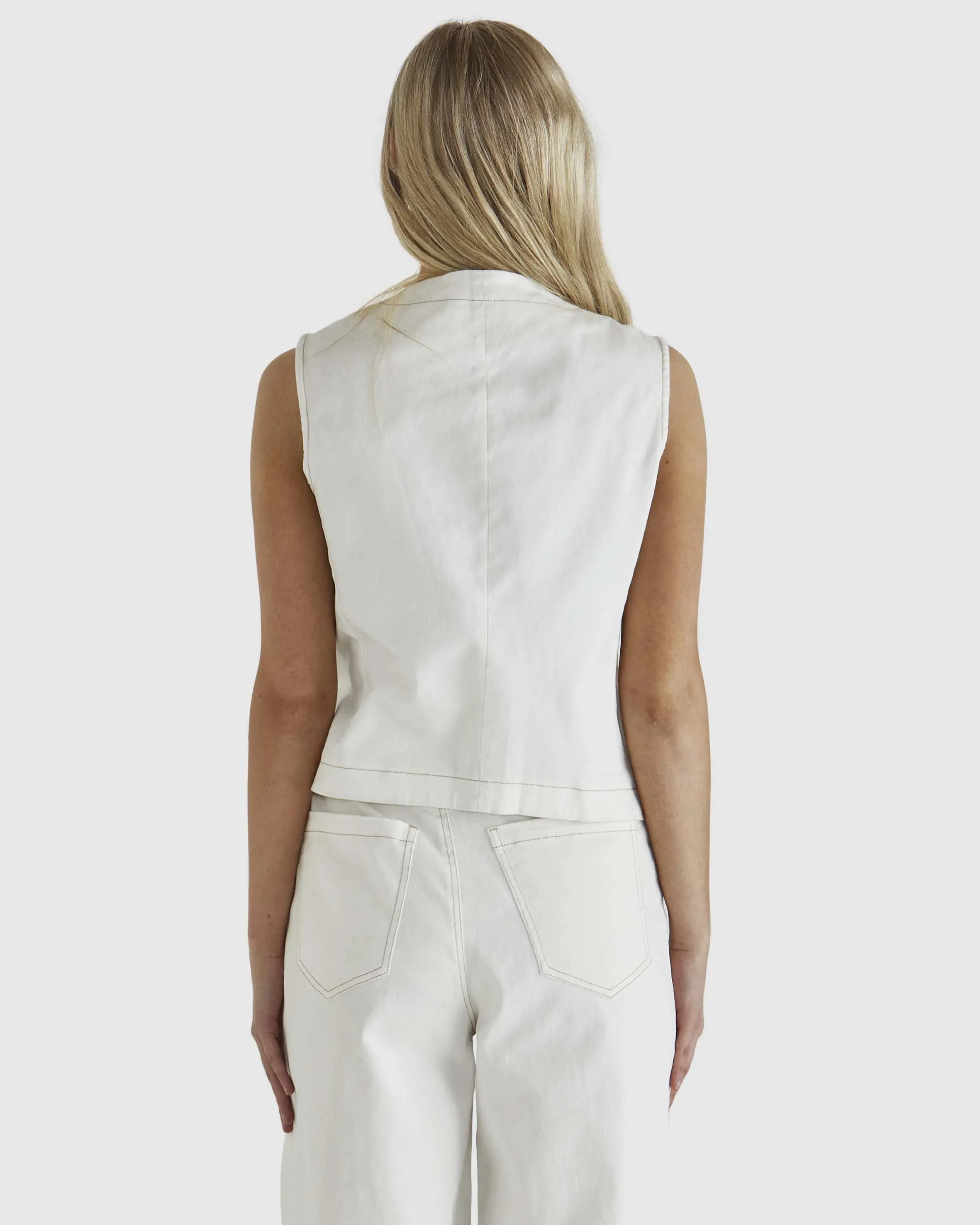 Marza Vest - Bone White