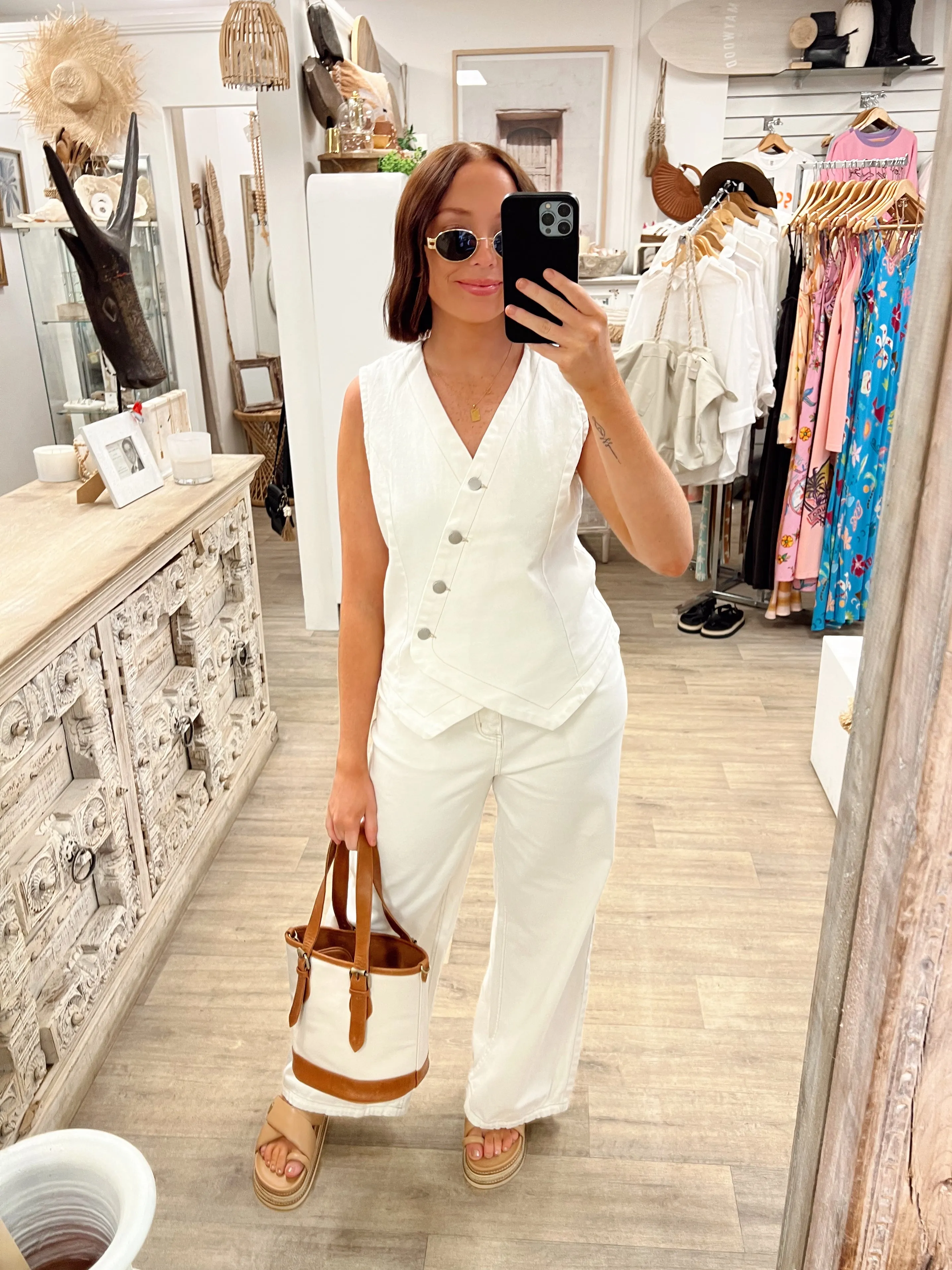 Marza Vest - Bone White