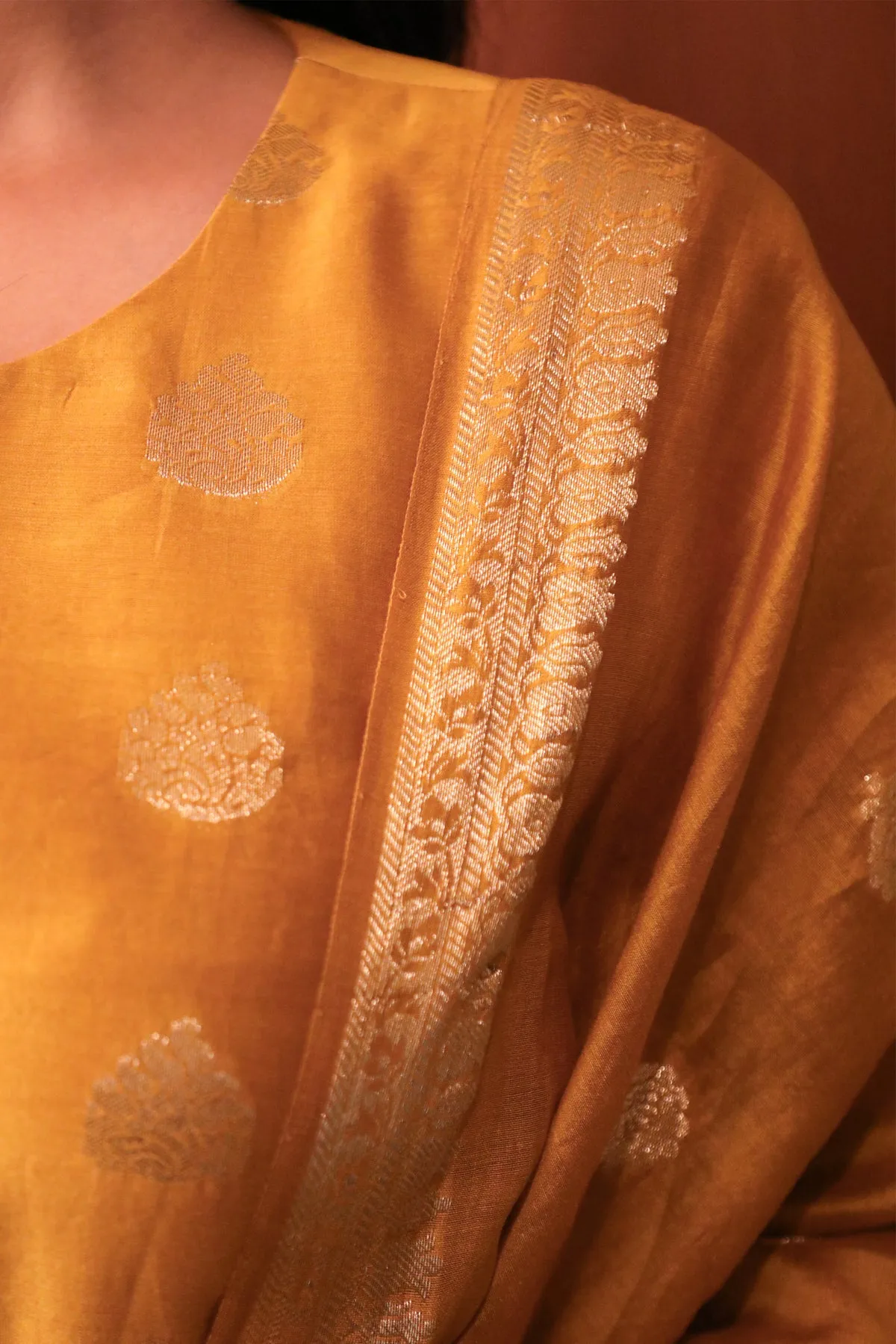 Meera Round Neck Kurta - Yellow