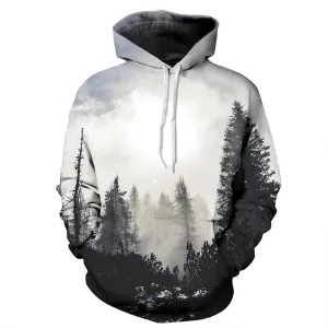 Men's 3D Forest Print Hoodies