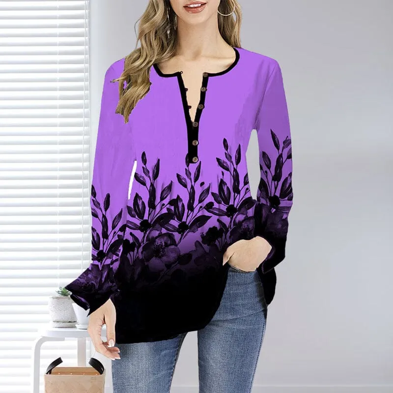 Open Collar Ruffle Sleeve Oversized T-Shirt