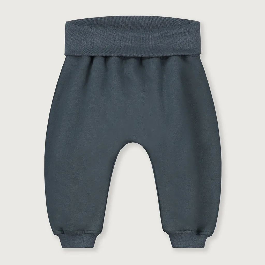 Pants Folded Waist Blue Grey