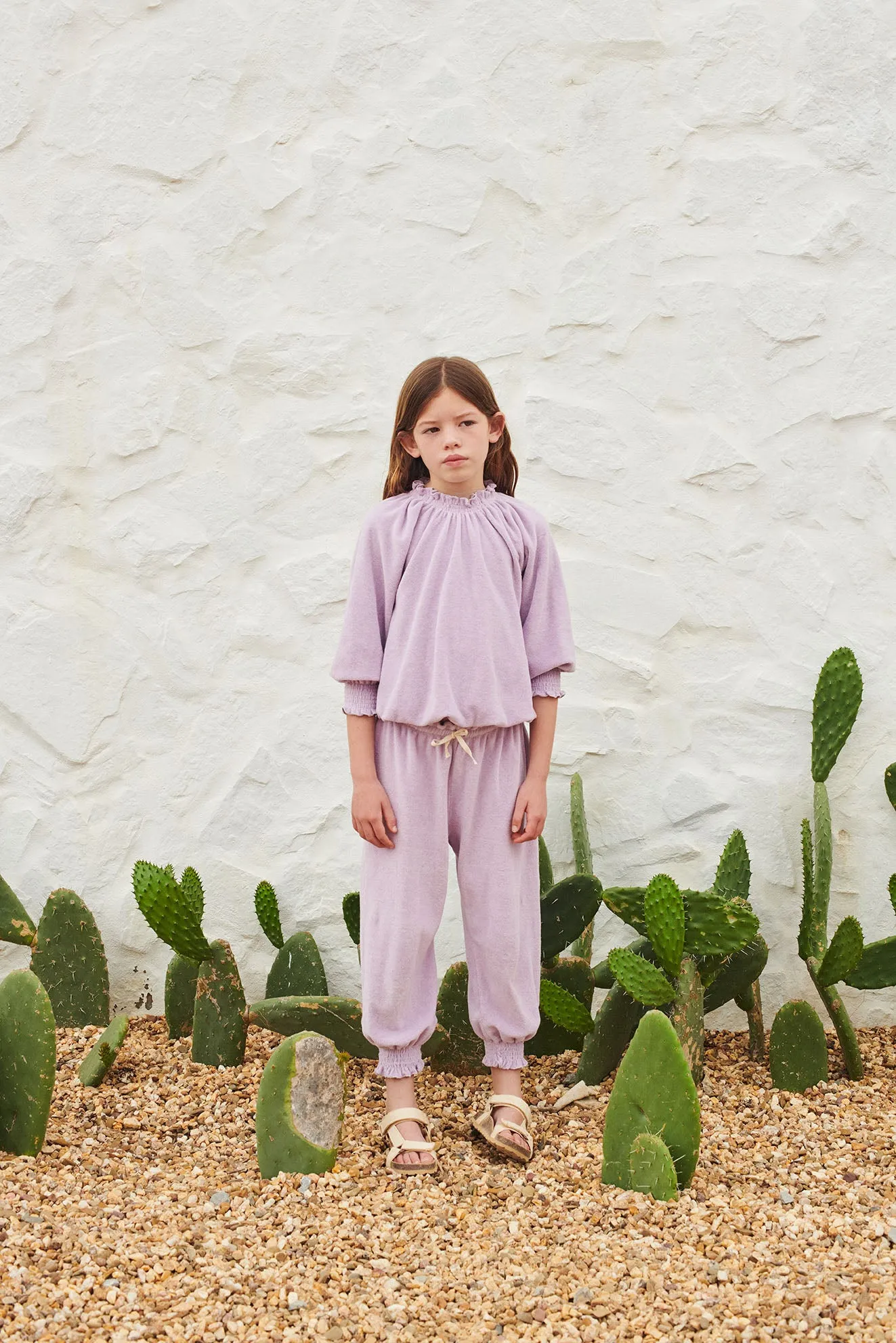 Pants Terry Smocked Lavender