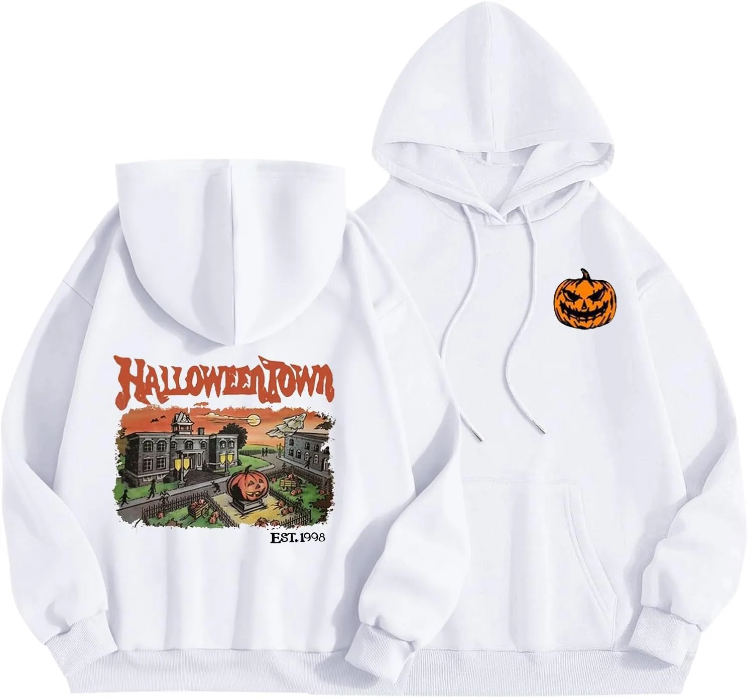 Pumpkin Farm Halloween Town Hoodies for Women Pumpkin Patch Sweatshirt Vintage Graphic Pullover Tops