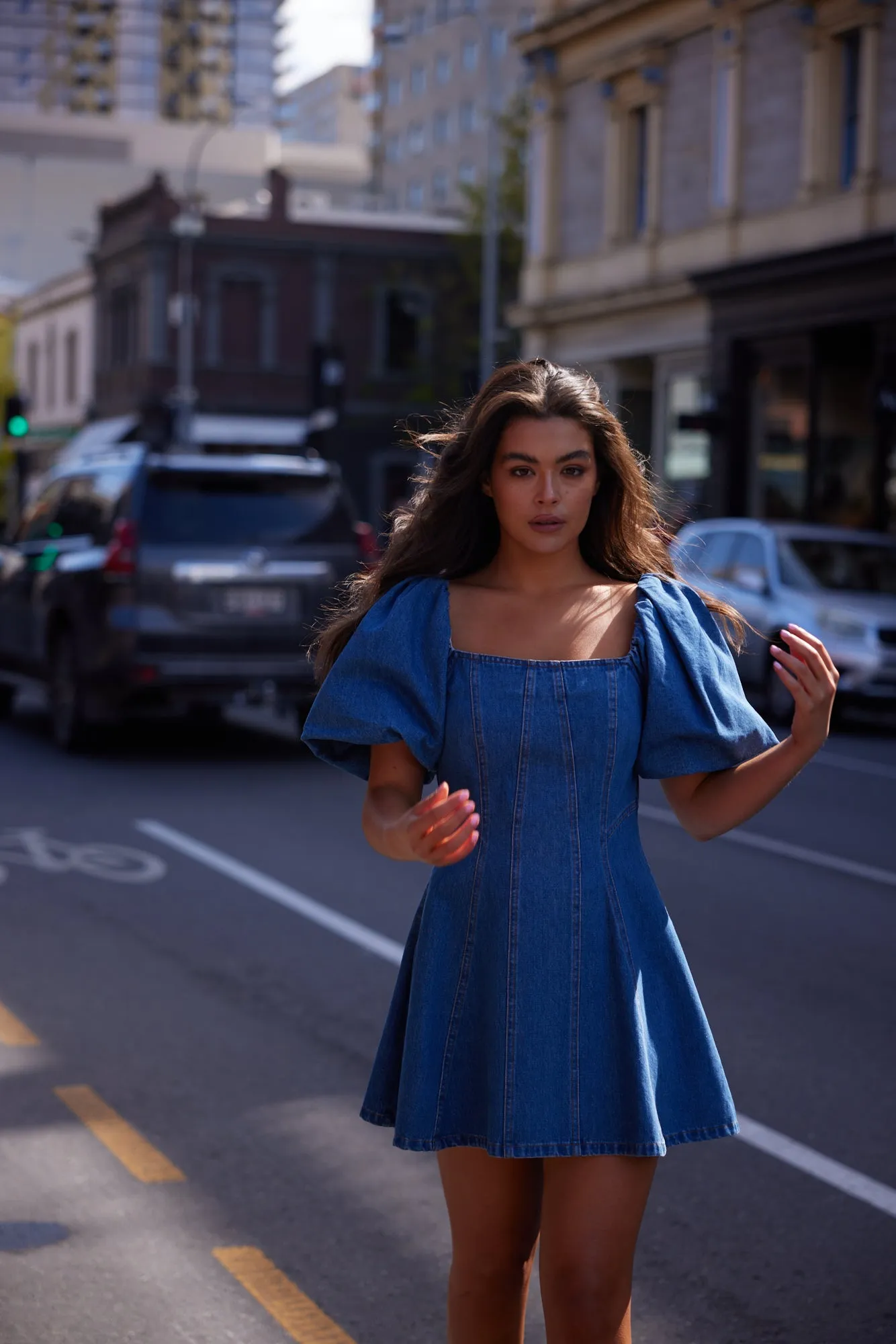 Quinn Dress - Mid Denim