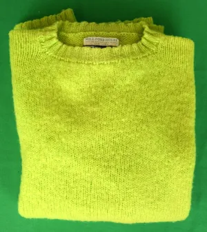 "Drumohr x Mill Pond House Chartreuse Shaggy Dog Shetland Crewneck Sweater Made In Scotland" Sz L (SOLD)