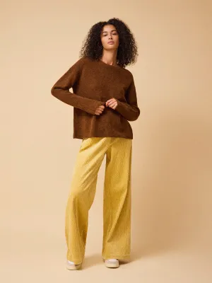 Remi Alpaca Crew Neck Jumper - Brown