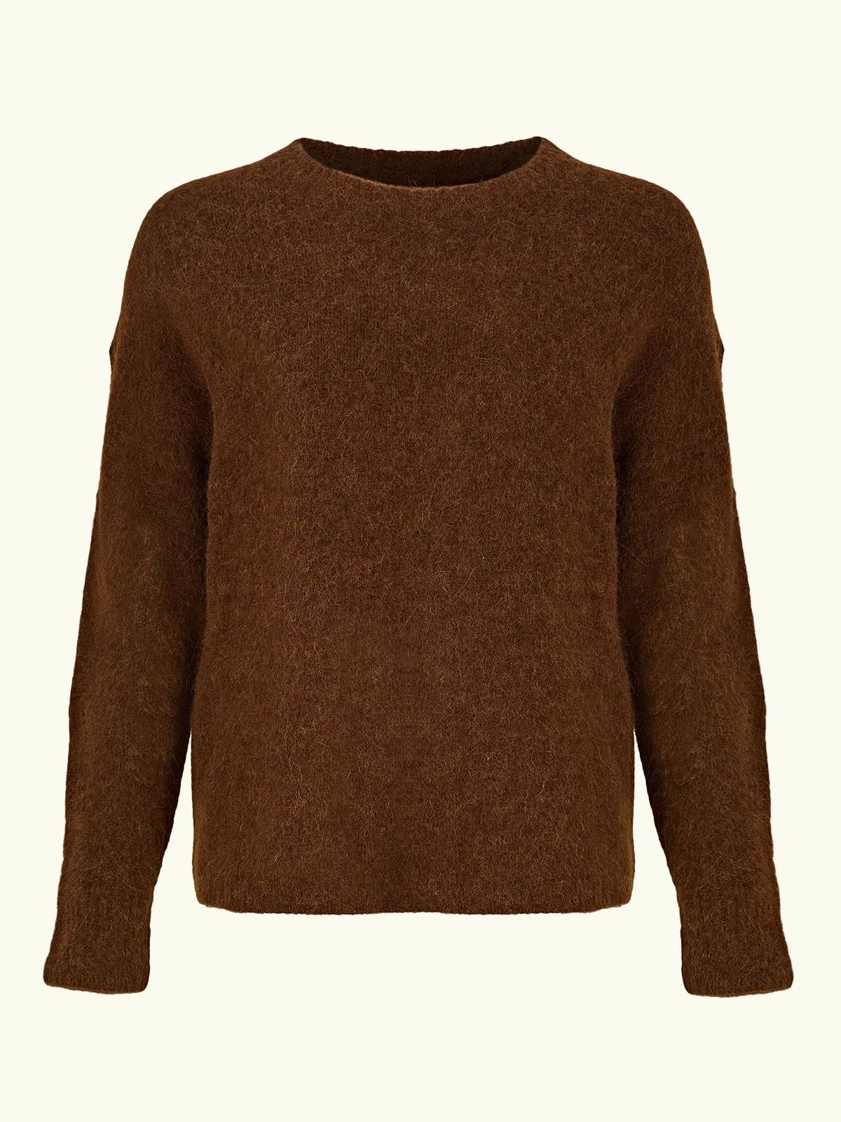 Remi Alpaca Crew Neck Jumper - Brown