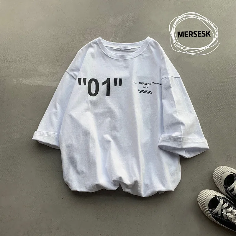 Short Sleeve T-Shirt Trendy Summer Loose Couple Half Sleeved Tops T-Shirt