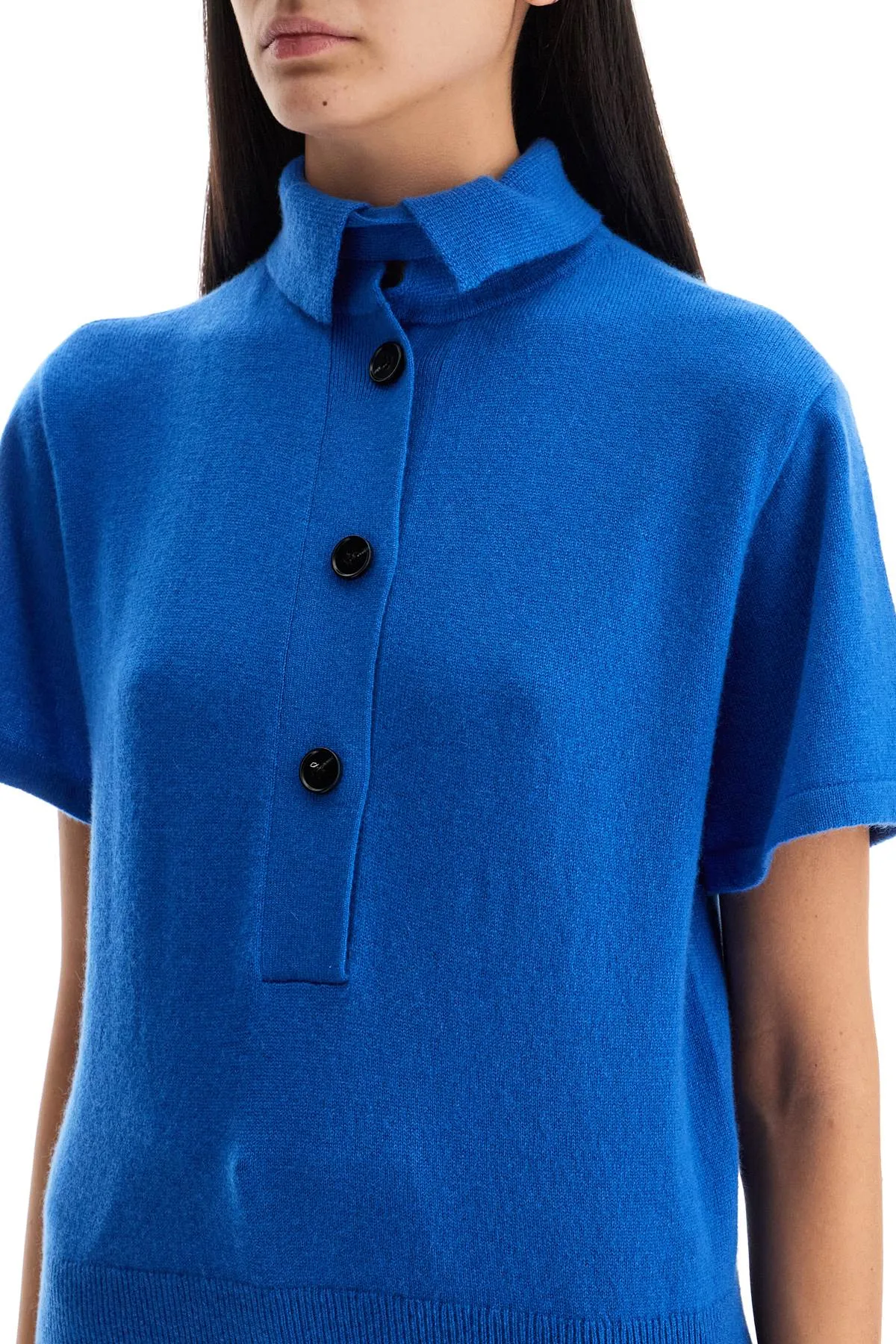 short-sleeved cashmere pullover 24041143 LAPIS