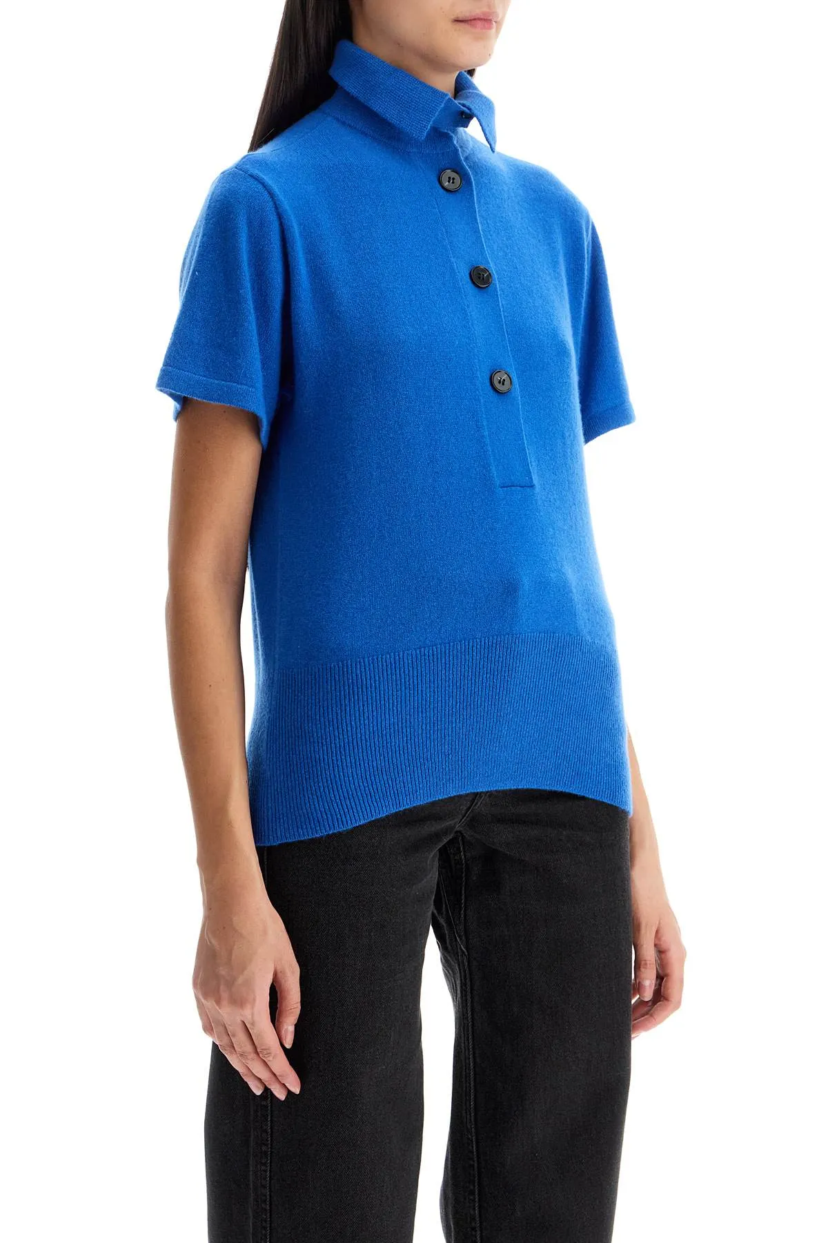 short-sleeved cashmere pullover 24041143 LAPIS