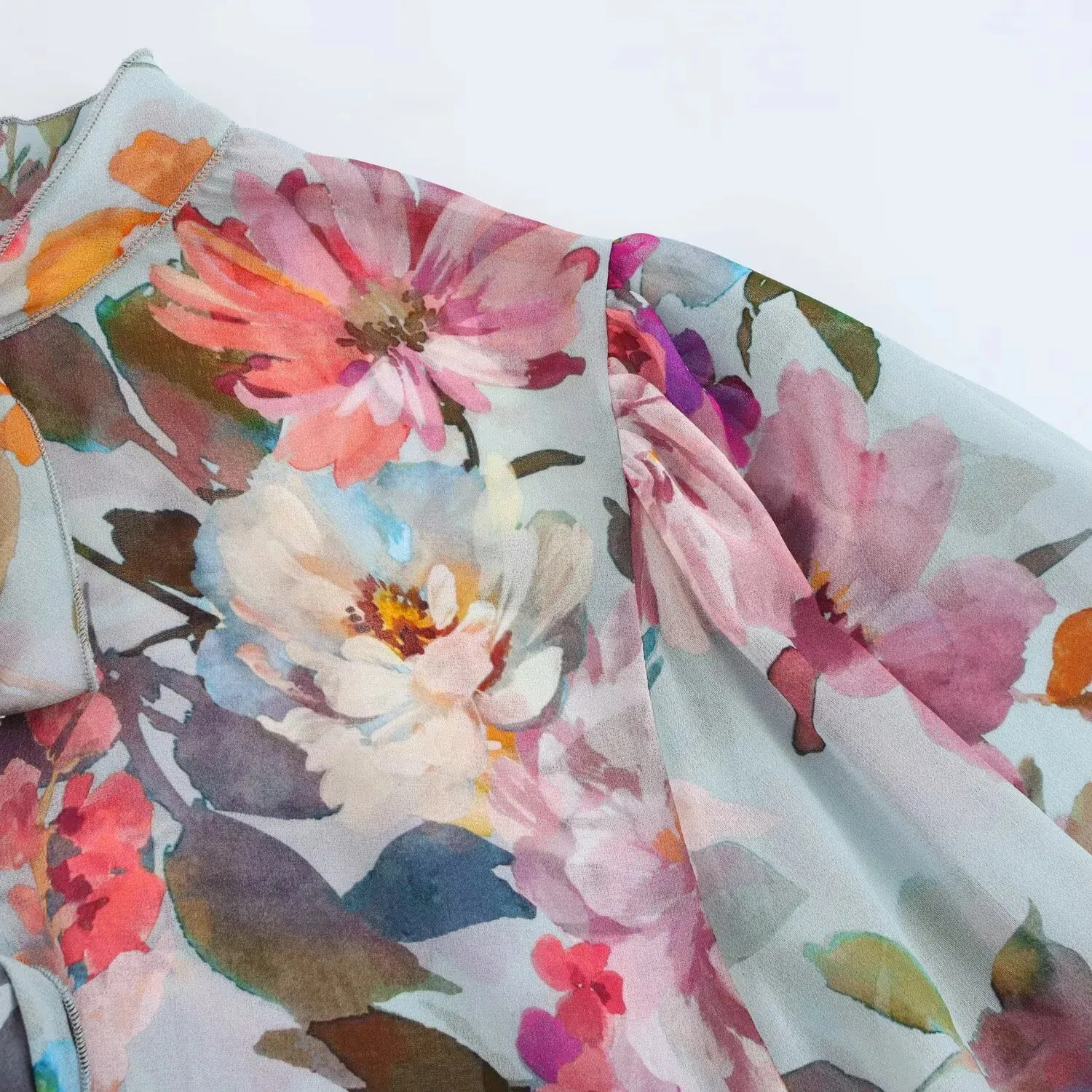 Sophia Floral Chiffon Blouse-Elegant Spring & Summer Daywear