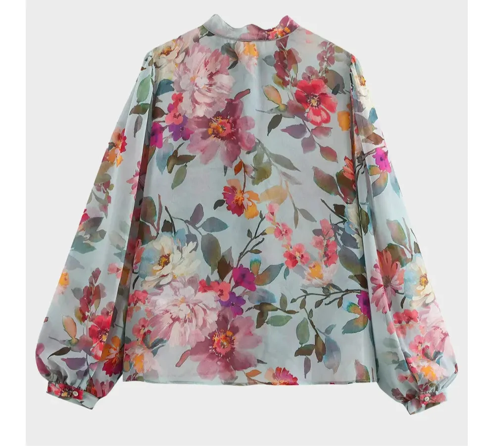 Sophia Floral Chiffon Blouse-Elegant Spring & Summer Daywear