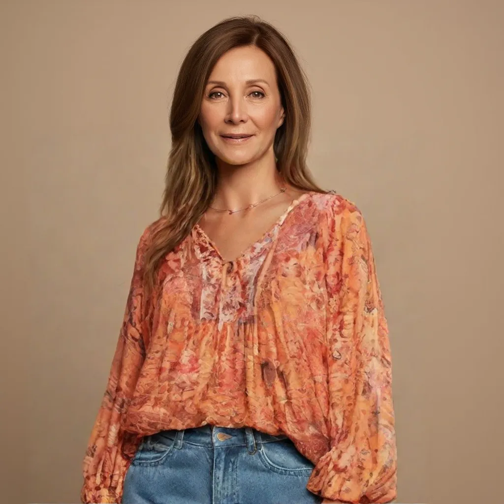 Sophie Long Sleeve V-Neck Tie Blouse