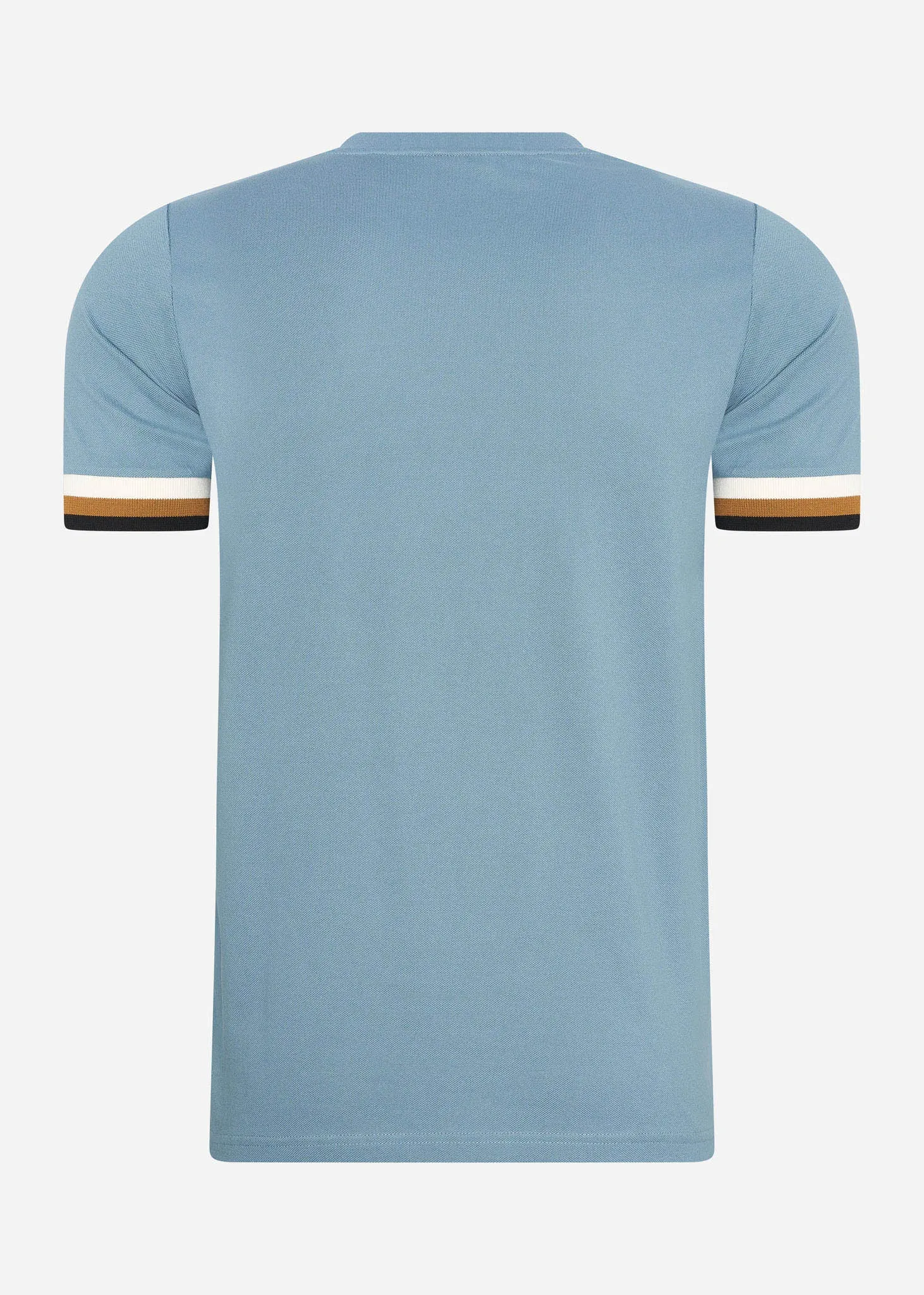 Striped cuff pique t-shirt - ash blue