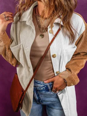 Timeless Essential Color Block Corduroy Jacket
