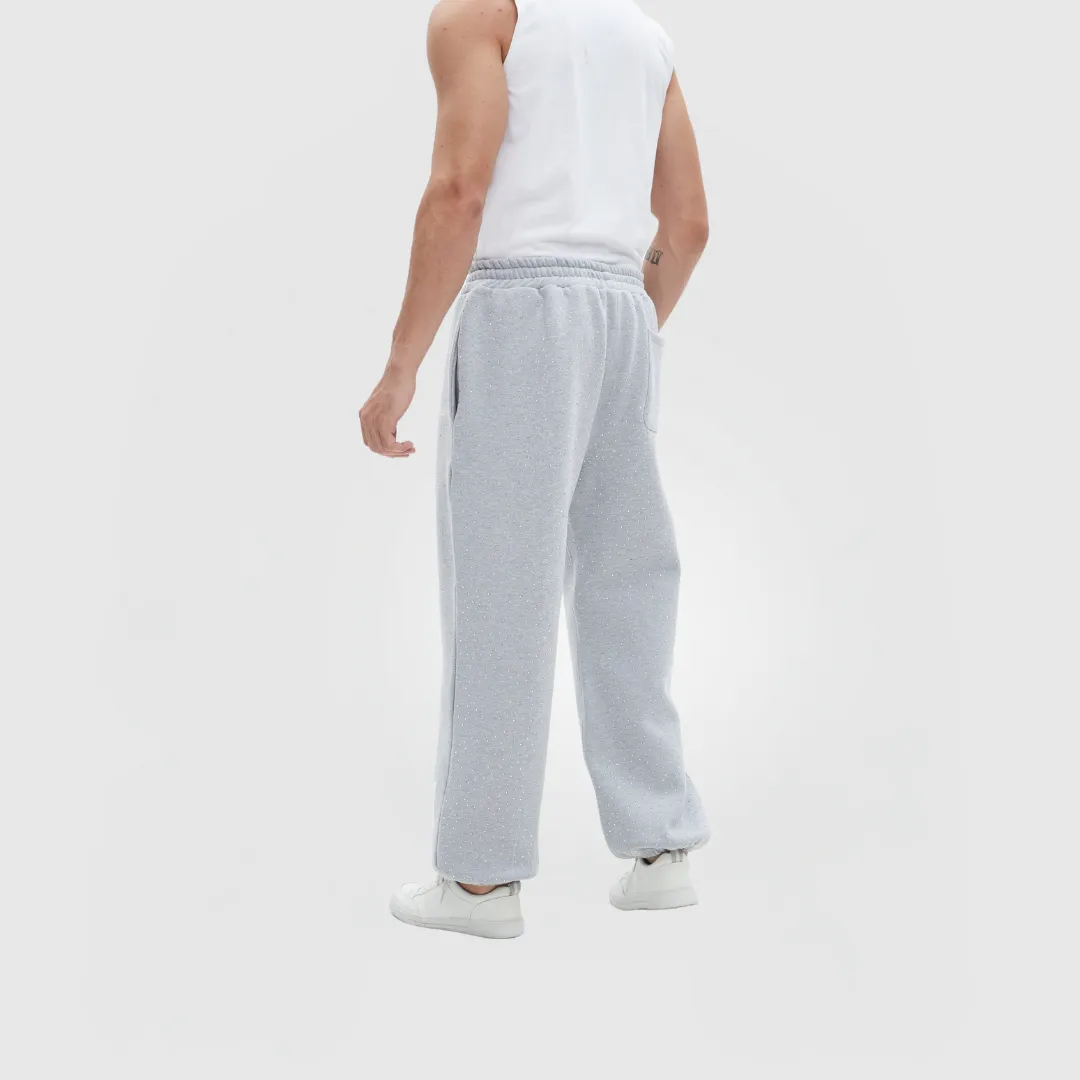 TIMELESS RHINESTONE PANTS - GREY