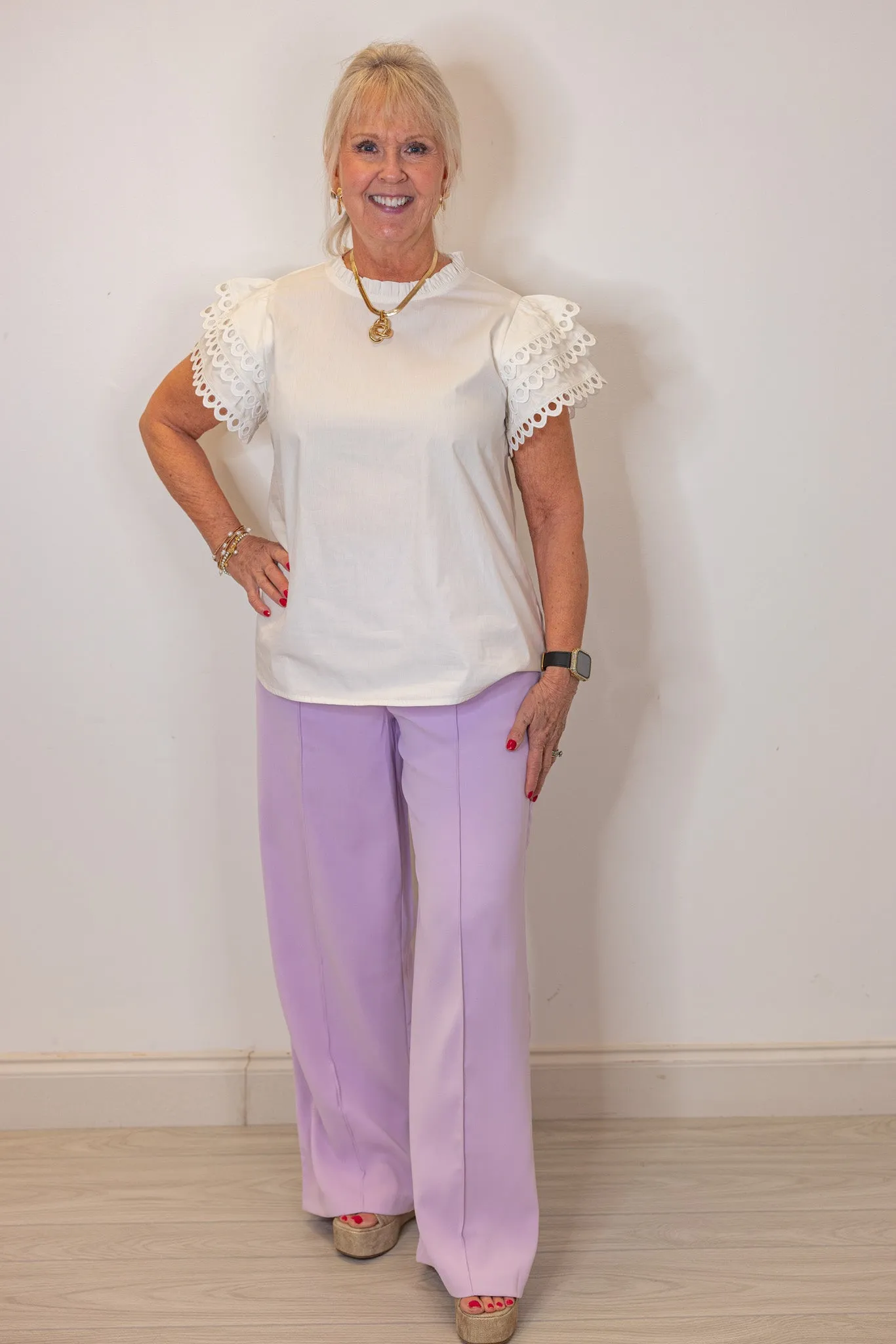 Timeless Treasure Lilac Pintuck Pants