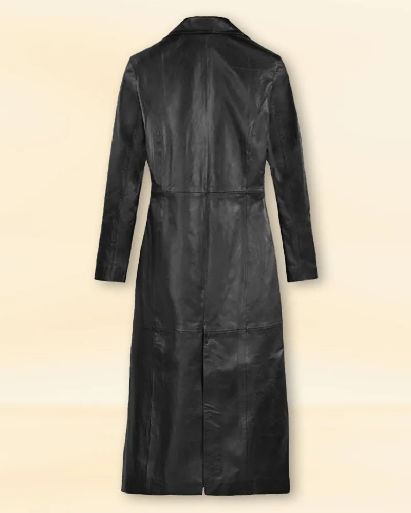 Trending Long Leather Coat worn by Kendall Jenner