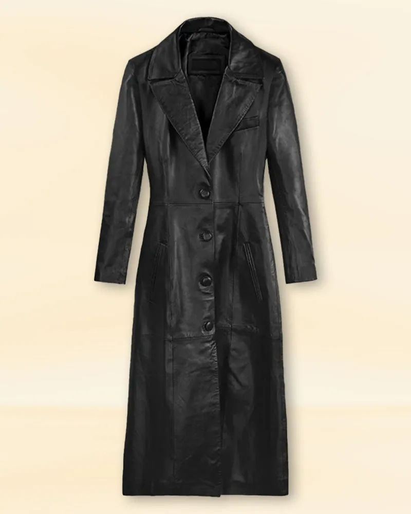 Trending Long Leather Coat worn by Kendall Jenner