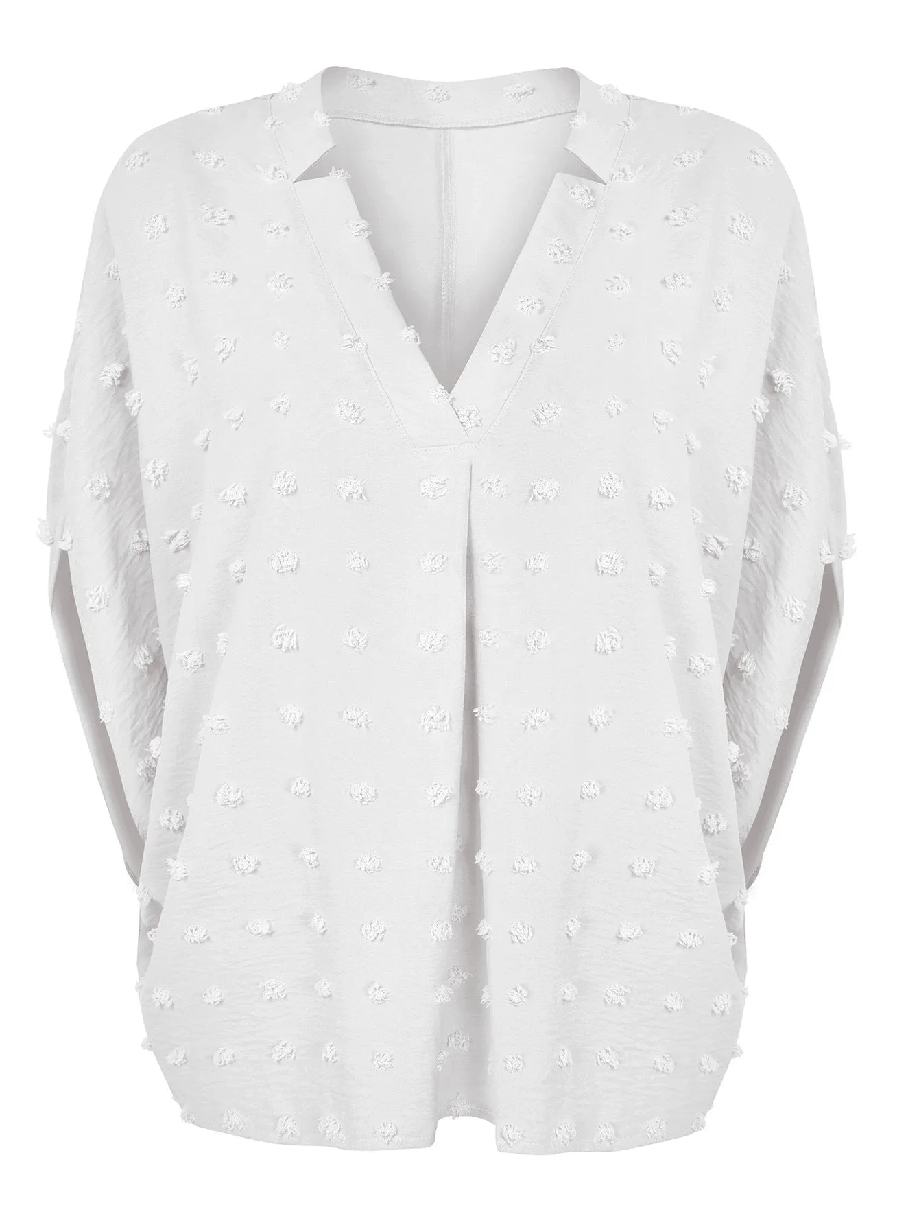 Trendy Loose V-Neck Hairball Top Wholesale Womens Clothing N3824050700044