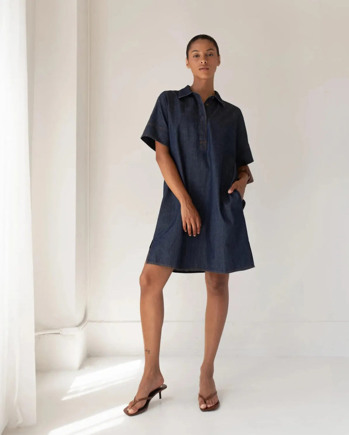 Vlada Denim Dress in Dark Chambray