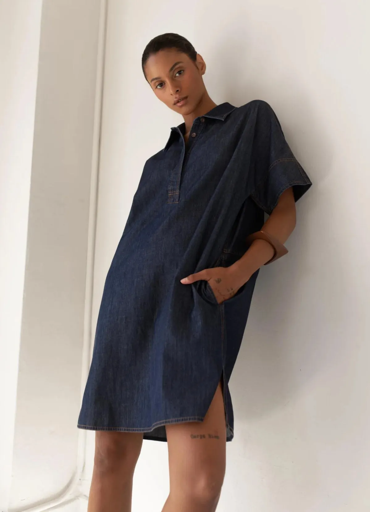 Vlada Denim Dress in Dark Chambray