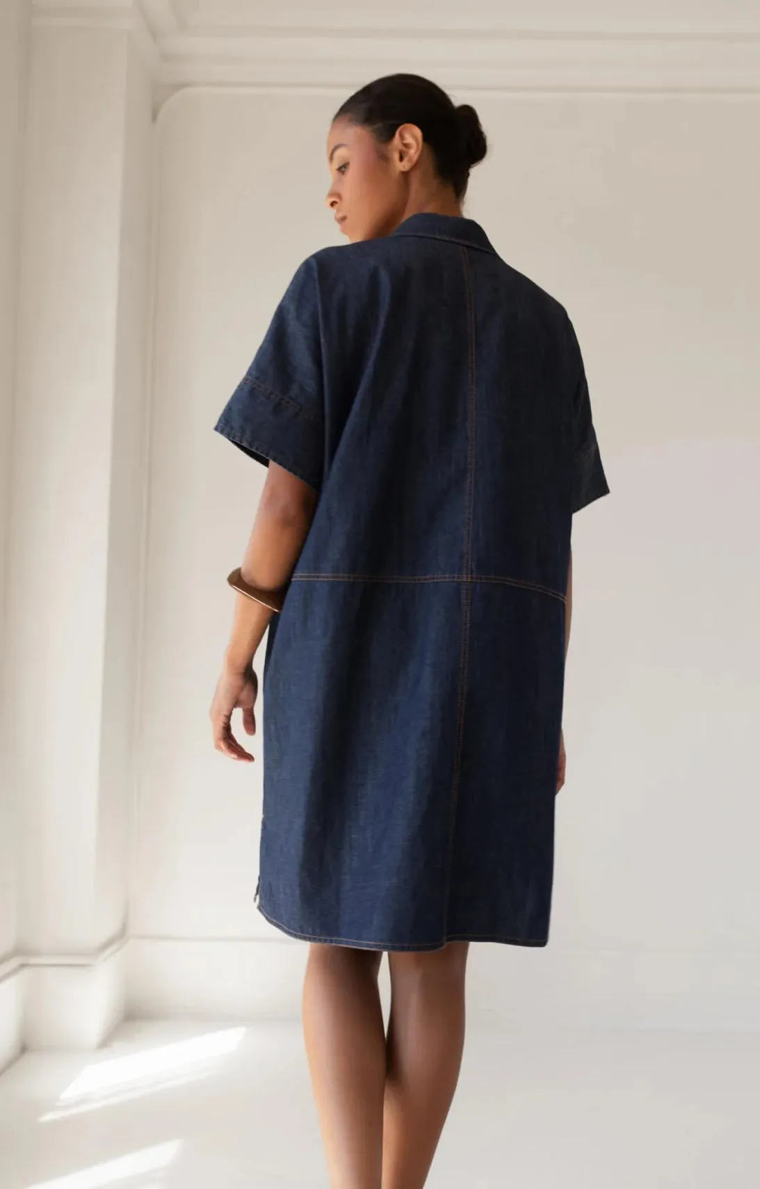 Vlada Denim Dress in Dark Chambray