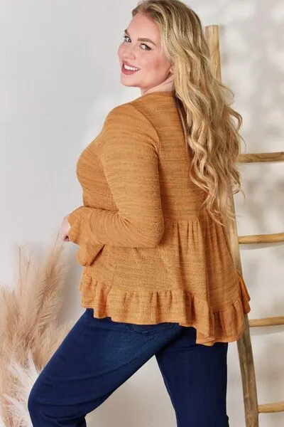 Women's Hailey & Co Full Size V-Neck Flounce Sleeve Blouse
