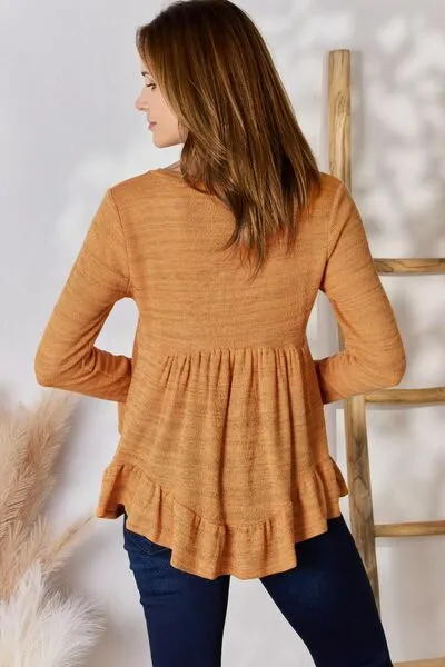 Women's Hailey & Co Full Size V-Neck Flounce Sleeve Blouse