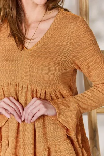 Women's Hailey & Co Full Size V-Neck Flounce Sleeve Blouse